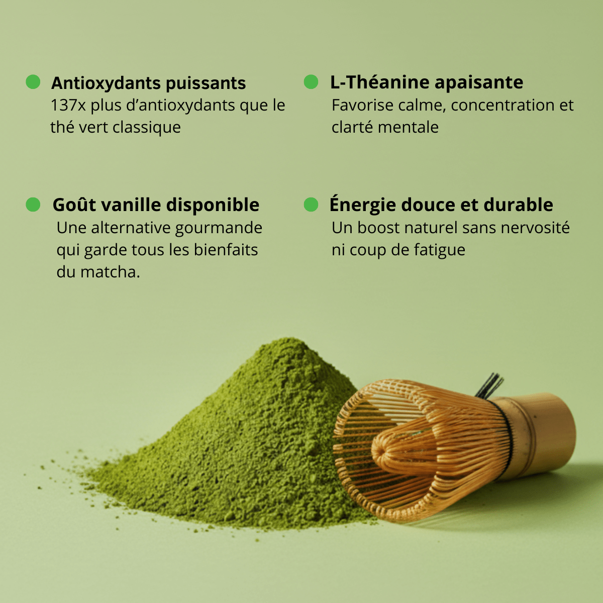 Thé matcha ceremonial Meyshaa, super-aliment riche en antioxydants et vitalité